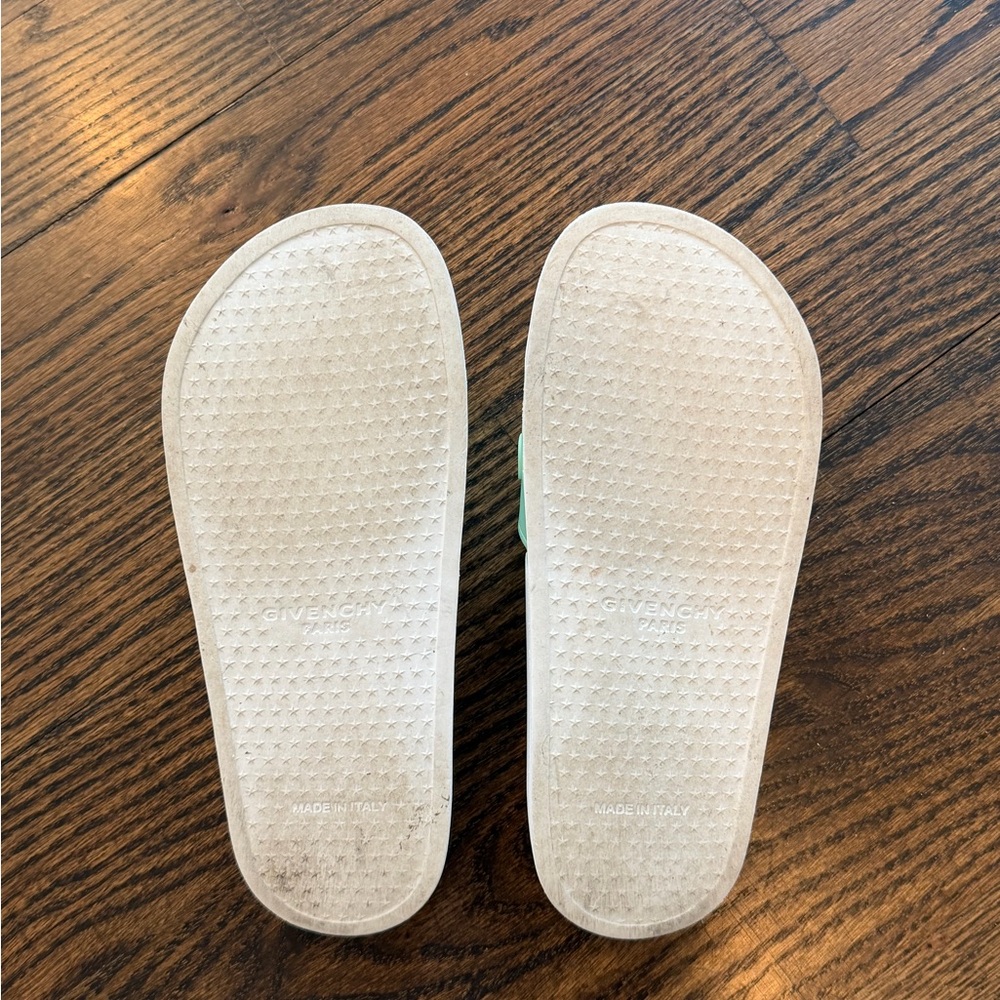 Givenchy Mint Green and White Logo Slide Sandals - Picture 2 of 4